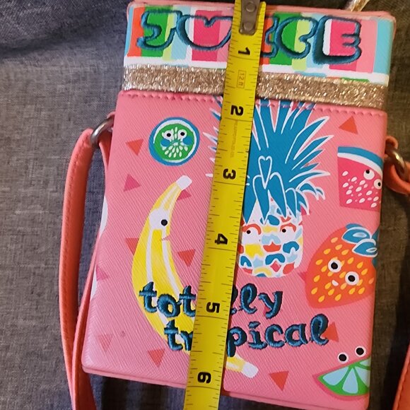Lily Bloom Juice Box Totally Tropical Pink Mini Crossbody Purse - Picture 12 of 12